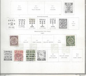 China - 2 old (1800's) album pages.  See description and scans.