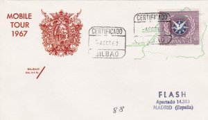 United Nations Mobile Tour 1967, 7 Different Cancels on Spain Stamps