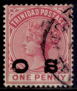 TRINIDAD & TOBAGO QV SG O2, 1d carmine, FINE USED. Cat £70.