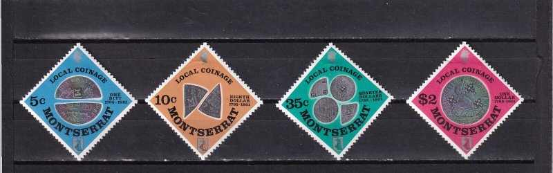 LI07 Montserrat 1975 Local Coinage mint hinged stamps full set