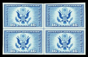 Scott 771 1935 16c Dark Blue Air Post Center Line Block of 4 Mint VF NH Cat $65