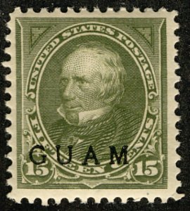MALACK Guam 10 F/VF+ OG Hr, large stamp, fresh color! b3513