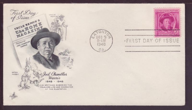 U.S. 980 Joel Chandler Harris Artcraft Pencil FDC  K903