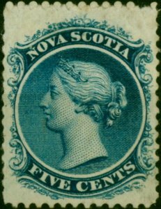 Nova Scotia 1860 5c Deep Blue SG13 Good Unused