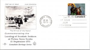 Canada 1973 FDC Landing Of Scottish Settlers At Pictou NS - Ottawa Ont - F78879