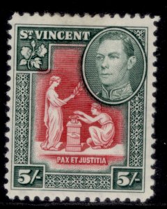 ST. VINCENT GVI SG158, 5s scarlet & deep-green, M MINT. Cat £21.