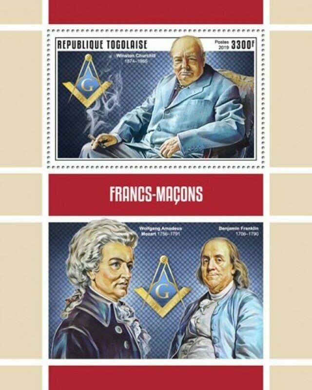 Togo - 2019 Famous Freemasons - Stamp Souvenir Sheet - TG190135b
