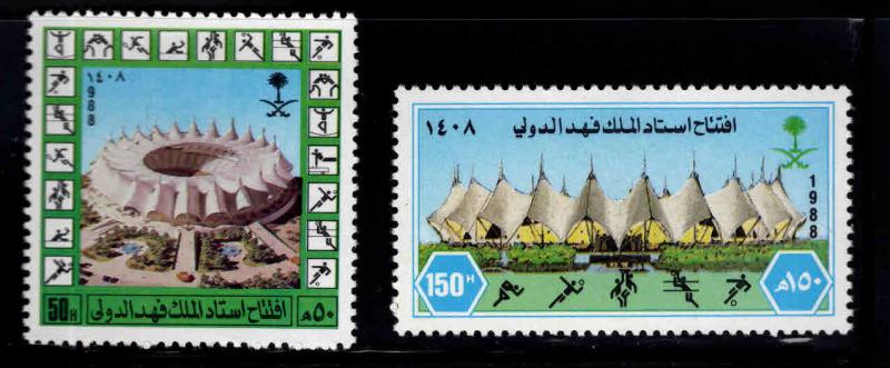 Saudi Arabia Scott 1075-1076 MNH**  King Fahd Stadium set