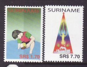 Surinam-Sc#1319-20- id8-unused NH set-Christmas-2004-