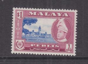 PERLIS, MALAYSIA, 1957 Raja Syed Putra $1.00 Ultramarine & Purple, lhm.