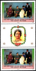 Belize #757-760, Complete Set(4), Gutter Pairs, 1985, Royalty, Never Hinged