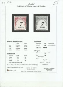 # J95 MINT NEVER HINGED XF+