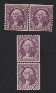 United States MINT Scott Number 721-22 JOINT LINE PAIRS  MNH  F-VF #B3 - BARNEYS