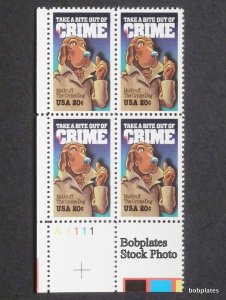 BOBPLATES #2102 Crime Prevention Plate Block F-VF MNH ~ See Details for #s/Pos