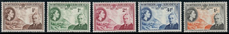 Northern Rhodesia  #54-58  Mint LH CV $3.60