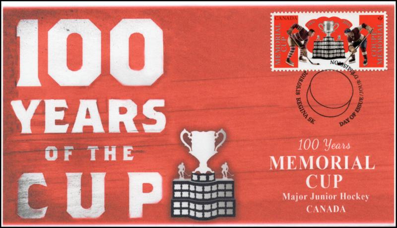 CA18-022, 2018, Memorial Cup, Pictorial, First Day Cover, Junior Hockey