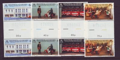 Guernsey Sc  195-8 1979 Postal Anniversary stamp gutter pairs mint NH