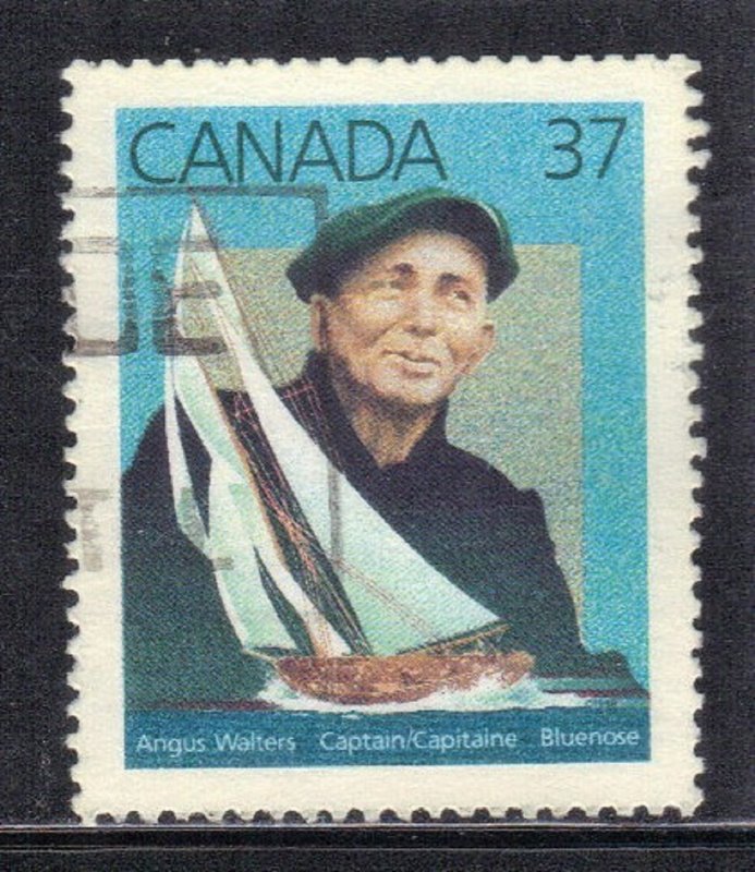 CANADA  SC# 1228  USED  1988  BLUENOSE & CAPT. WALTERS SEE SCAN