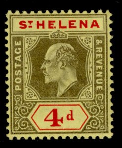 ST. HELENA EDVII SG66, 4d black & red/yellow, M MINT. Cat £16. CHALKY