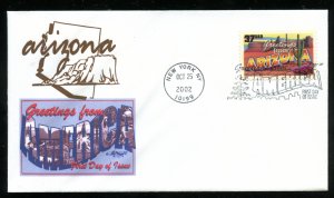 US 3563 Greetings from America - Arizona UA Artmaster cachet FDC