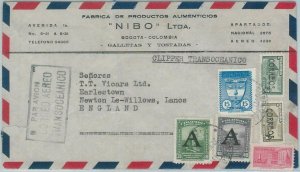74421 - COLOMBIA - POSTAL HISTORY - AIRMAIL COVER via TRANSATLANTIC CLIPPER 1940