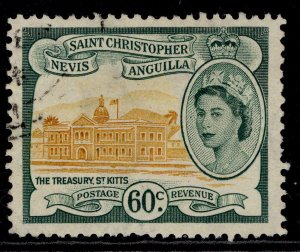 ST CHRISTOPHER, NEVIS & ANGUILLA QEII SG116, 60c ochre & deep green, FINE USED.