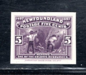 NEWFOUNDLAND  SC# 65P VF/CARD PROOF