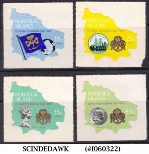 NORFOLK ISLAND - 1978 50 YEARS OF GIRL GUIDES / SCOUTS - 4V MNH SELF ADHESIVE
