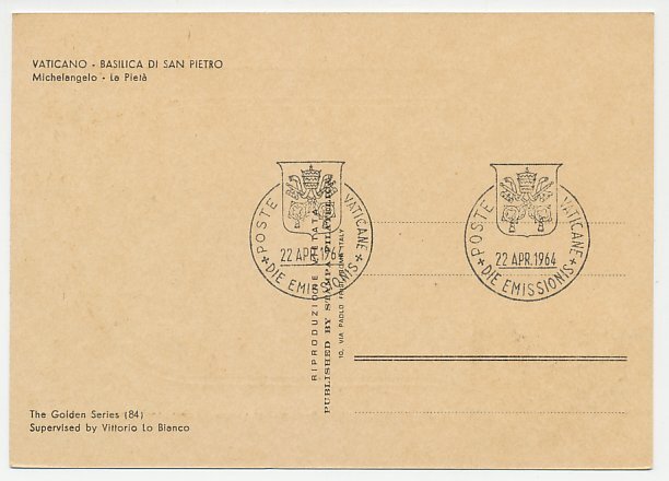 Maximum card Vatican 1964 Pieta - Michelangelo