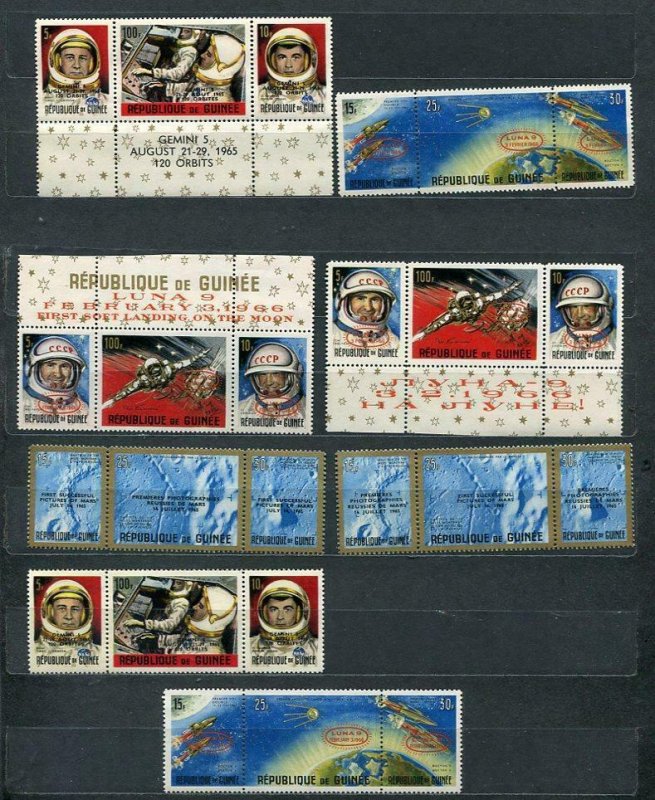 Guinea 1965/9 (2) Sheets Used/MNH Space  Overprint RRR 3464
