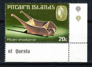 Pitcairn Islands 1980 20c Handicrafts wmk Crown to right of CA SG 208w MNH