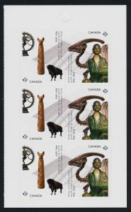 Canada 2726a Right Booklet Pane MNH - Royal Ontario Museum, Dinosaur, Art