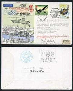 C74c To London by Helicopter 1980 Signed by Colonel Aleksander Majchrzak