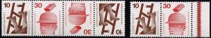 Germany 1972 Sc.#1075a MNH tête-bêche of booklet sheet,  Accident Prevention