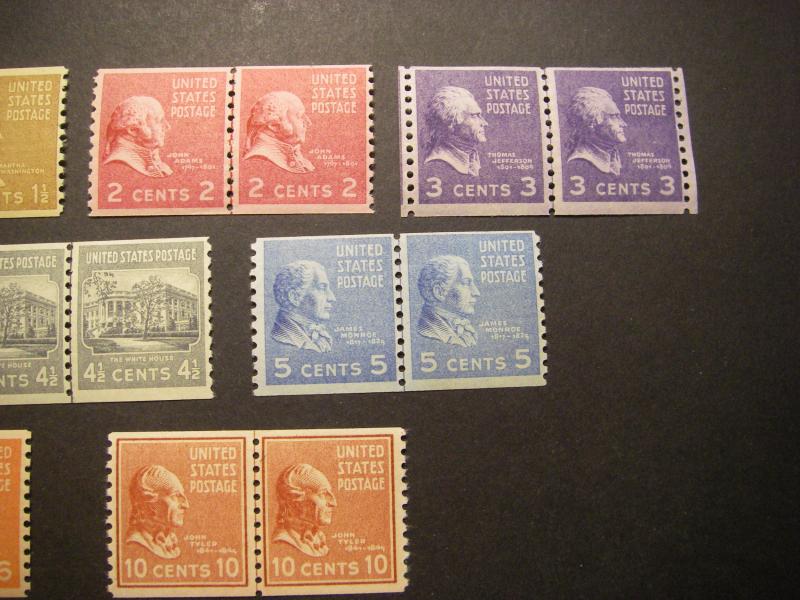 PREXIE LINE PAIRs COMPLETE, Scott 839 - 851, BEAUTIFUL MNH GROUP, CV $139+