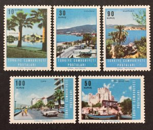 Turkey 1966 #1703-7, Scenic Views, MNH.