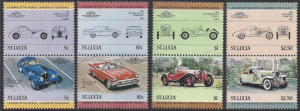 St. Lucia #653-6 MNH set, various automobiles, issued 1984