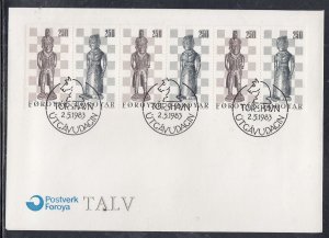 Faroe Islands Scott 94a FDC -  Chessmen