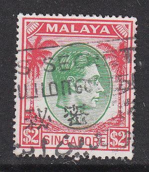 Singapore 1949 Sc 19a KGVI $2 Used