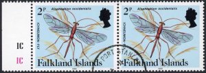 Falkland Is SG470B 2p with 1986 imprint CDS Pair