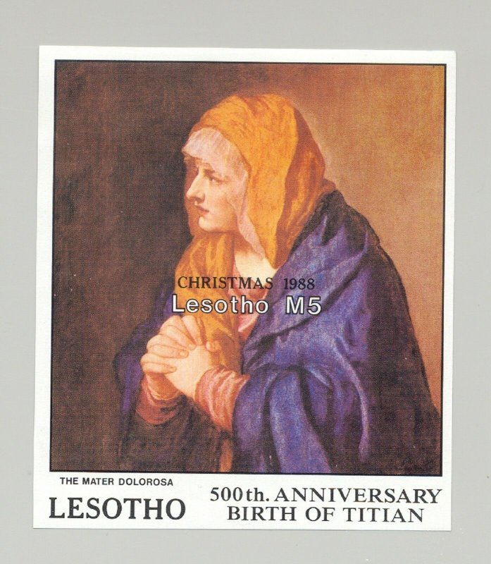 Lesotho #694 Titian Art Christmas 1v S/S Imperf Proof