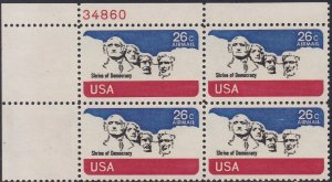 C88 Mt. Rushmore Plate Block  MNH