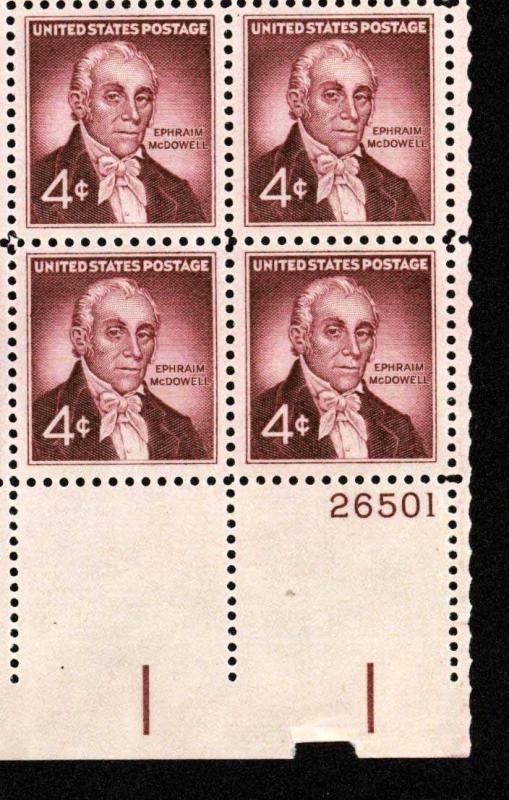 US.# 1138 EPRAIM MCDOWELL ISSUE - SHEET OF 100 MOGNH - VF (ESP#380)
