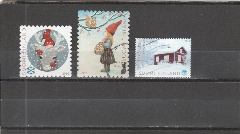 Finland  Scott#  1526-1528  Used  (2016 Christmas)