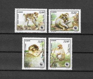 ALGERIA 1988 WWF SG 989/92 MNH