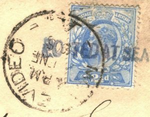 GB Used URUGUAY PAQUEBOT Montevideo Cover BLUE *POSTED AT SEA* 1905 Austria Q78