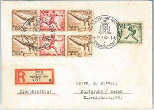 59955  - GERMANY - POSTAL HISTORY - REGISTERED COVER: OLYMPIC GAMES 1936