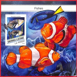 A4777 - SIERRA LEONE - ERROR IMPERF, Souvenir sheet: 2018, Fish, Marine Life