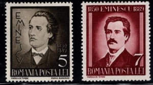 Romania Scott 491-492 MH* Mihail Eminescu poet set