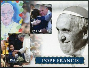 Palau 2014 MNH Pope Francis 2v S/S I Popes Roman Catholic Church 